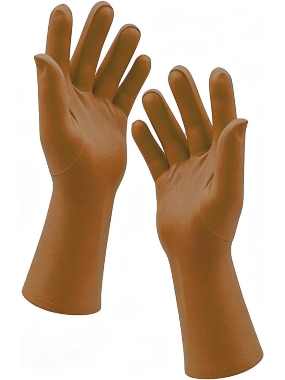 Men's and Women's Brown Stretchy Length Banquet Spandex Short Party Gloves